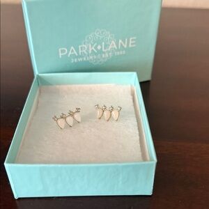 Park Lane Gold and White Teardrop Earrings
